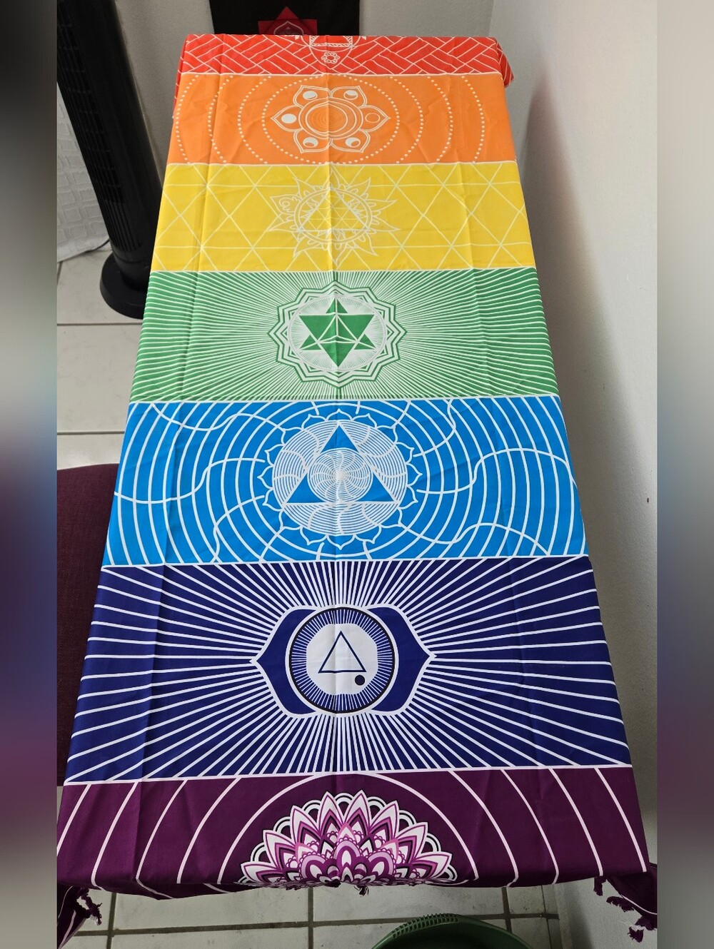 Rainbow Chakra Tapestry Throw